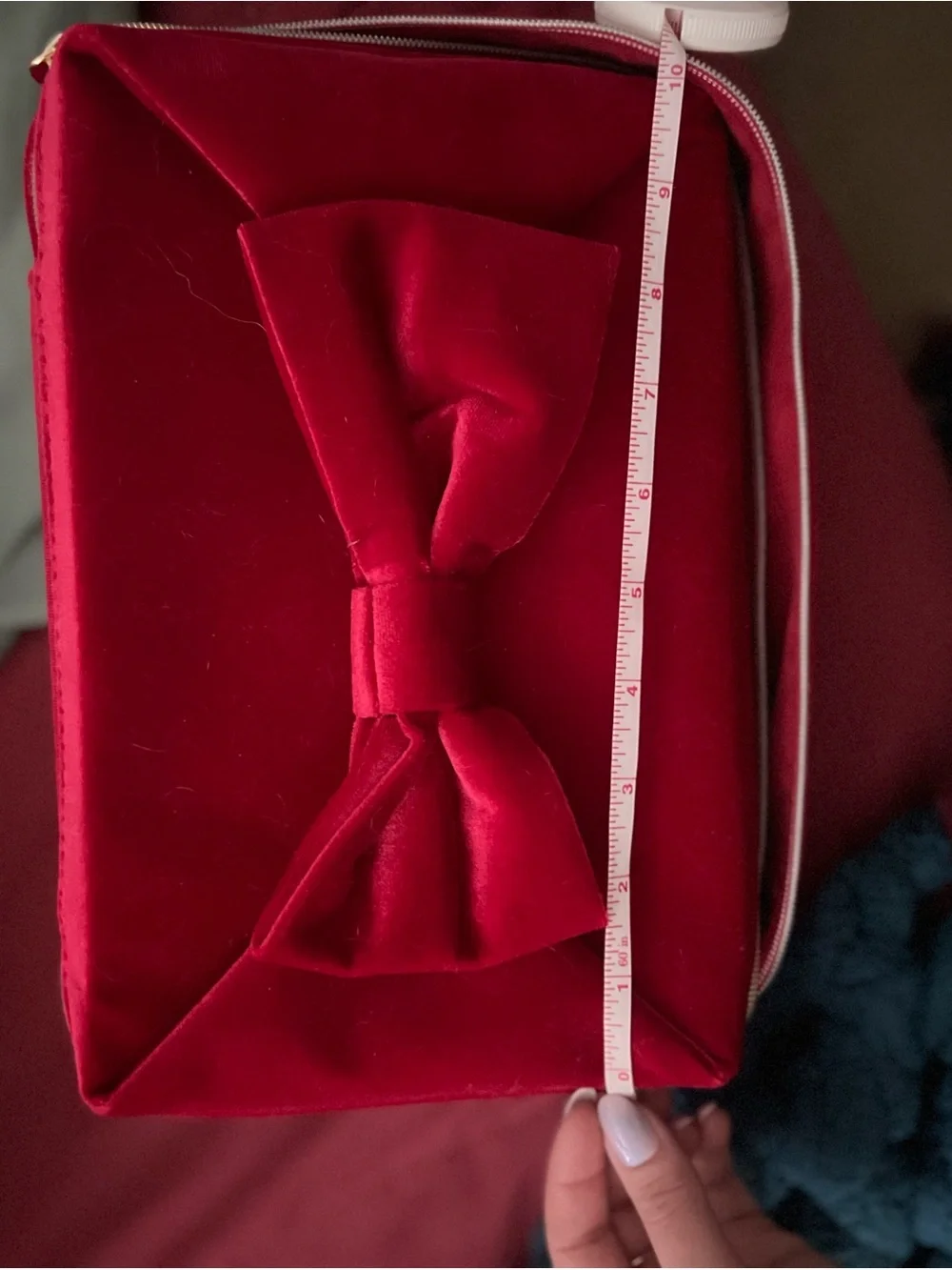 Red Velvet Bow Estée Lauder Double Compartment Large Cosmetic Case
